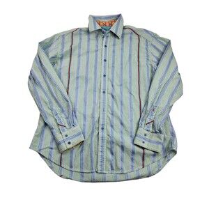 Robert Graham Mens 2XL 2TG Textured Button Front Flip Cuff Shirt‎